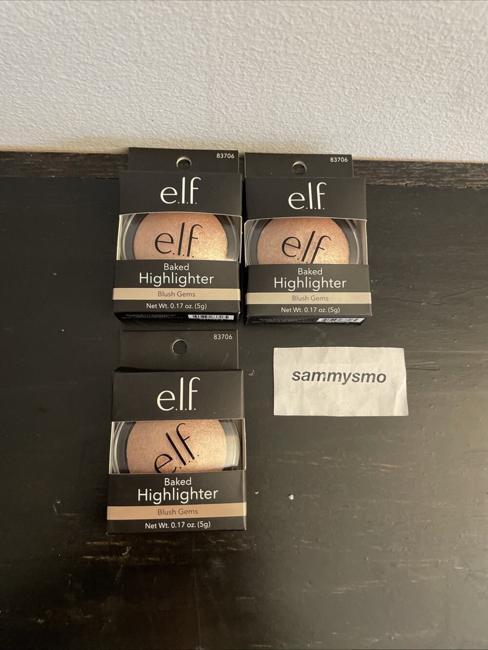 e.l.f. elf Cosmetics Baked Highlighter 83706 Blush Gems, x3 Discontinued, Read